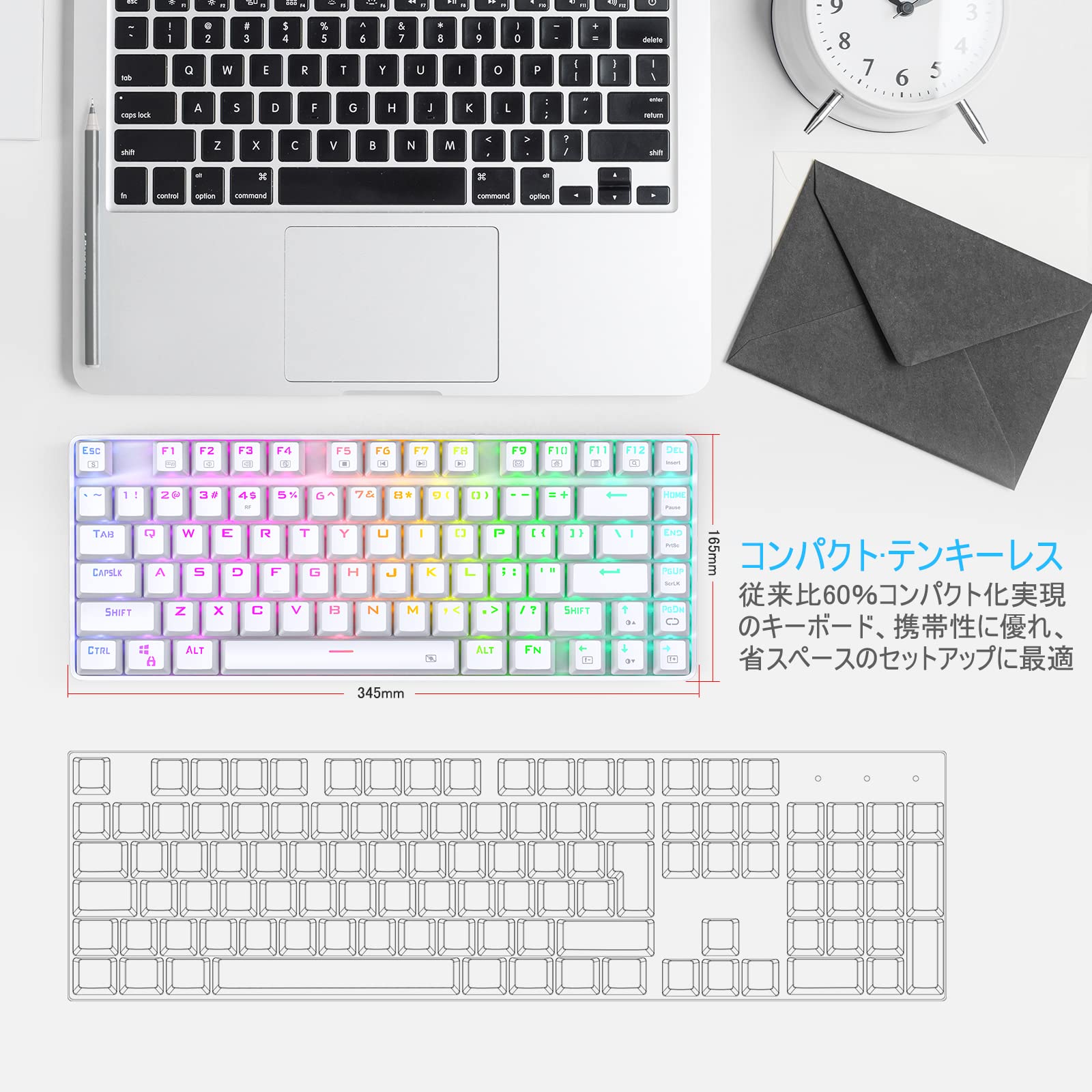 Amazon | E-YOOSOゲーミングキーボード ワイヤレスメカニカル